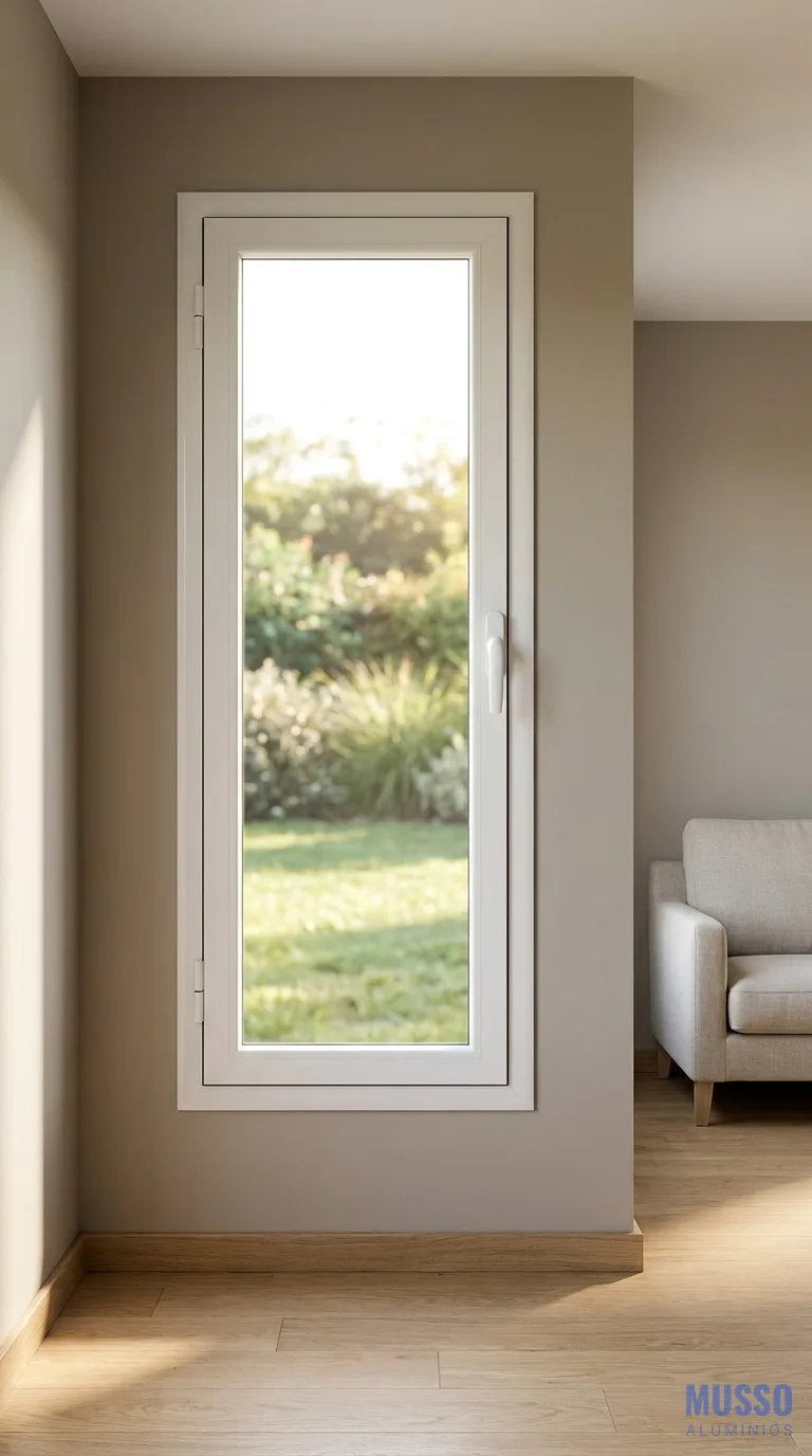 Modena Abrir DVH de 50 × 150 cm en blanco, instalada