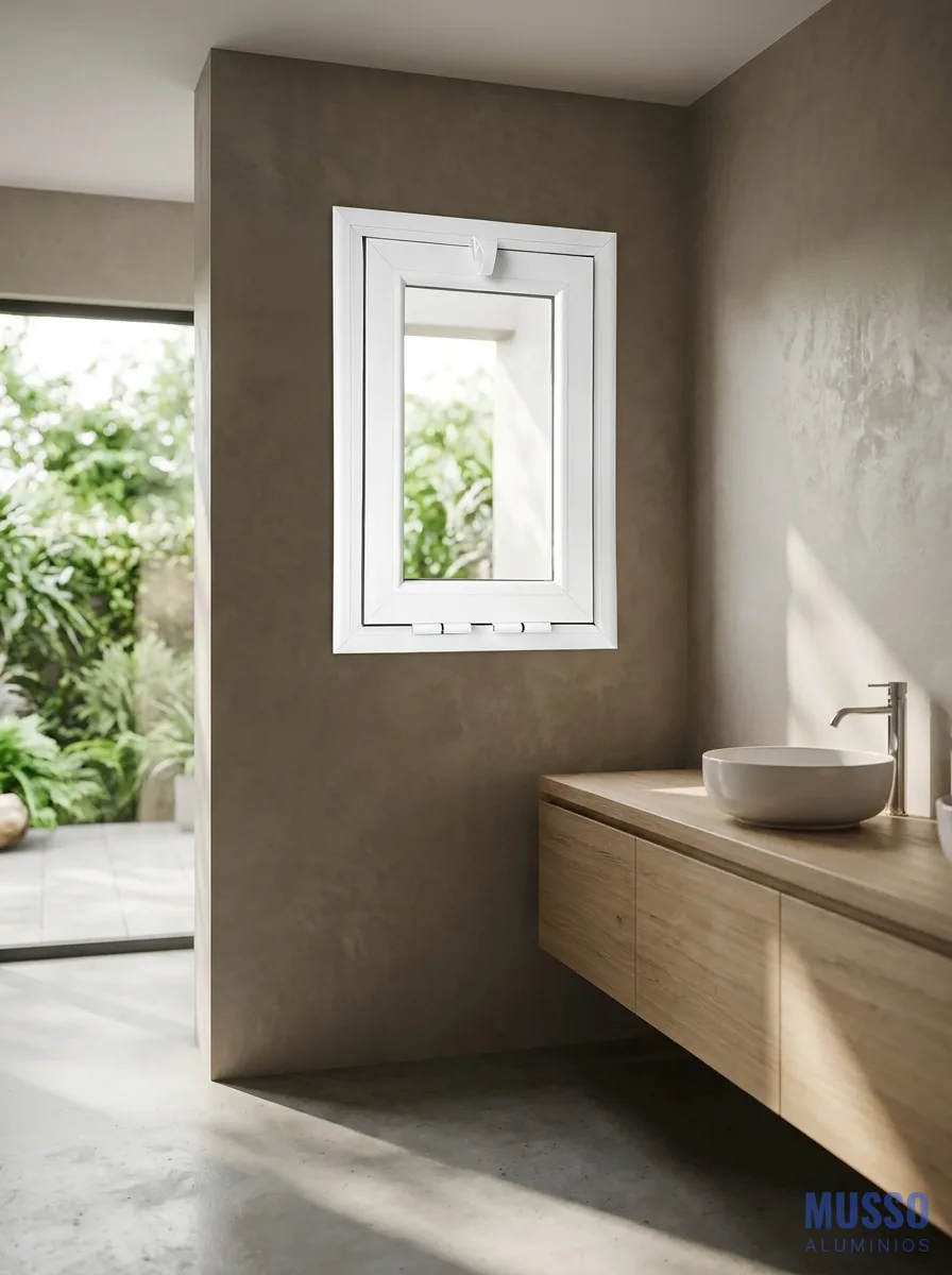 Modena Banderola DVH de 40 × 60 cm en blanco, instalada
