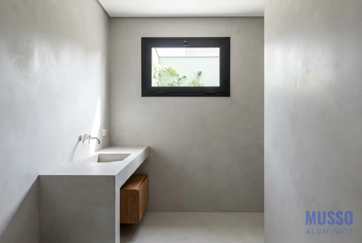 Modena Banderola DVH de 60 × 40 cm en negro, instalada