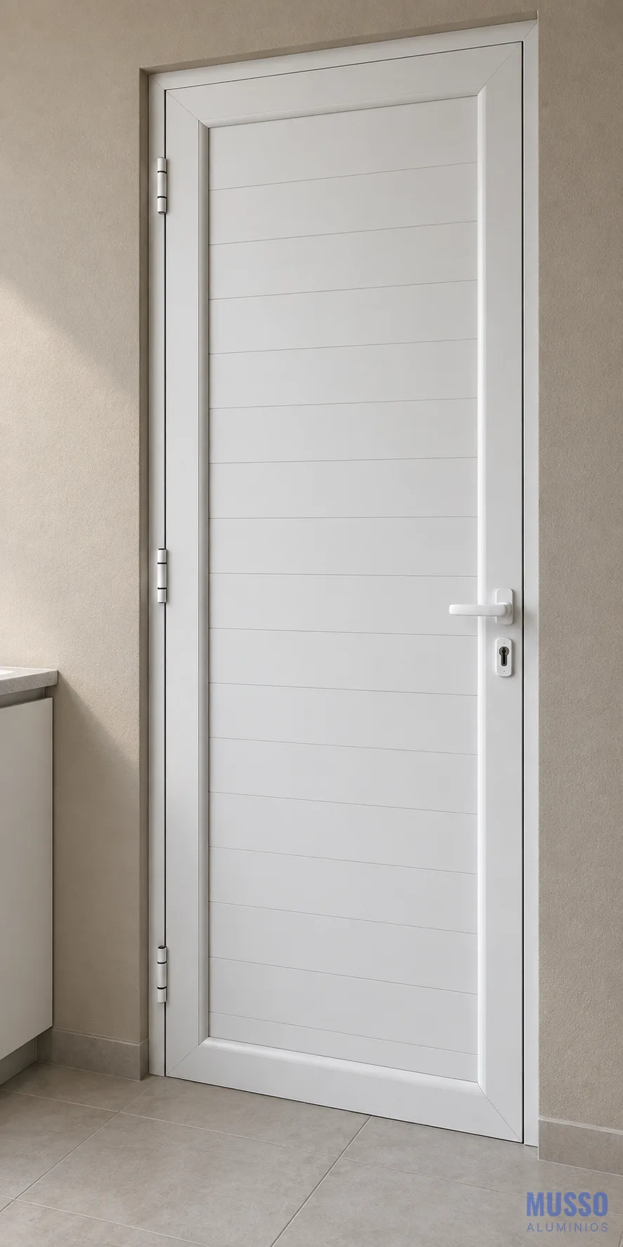 Modena Puerta Ciega de 80 × 200 cm en blanco, instalada