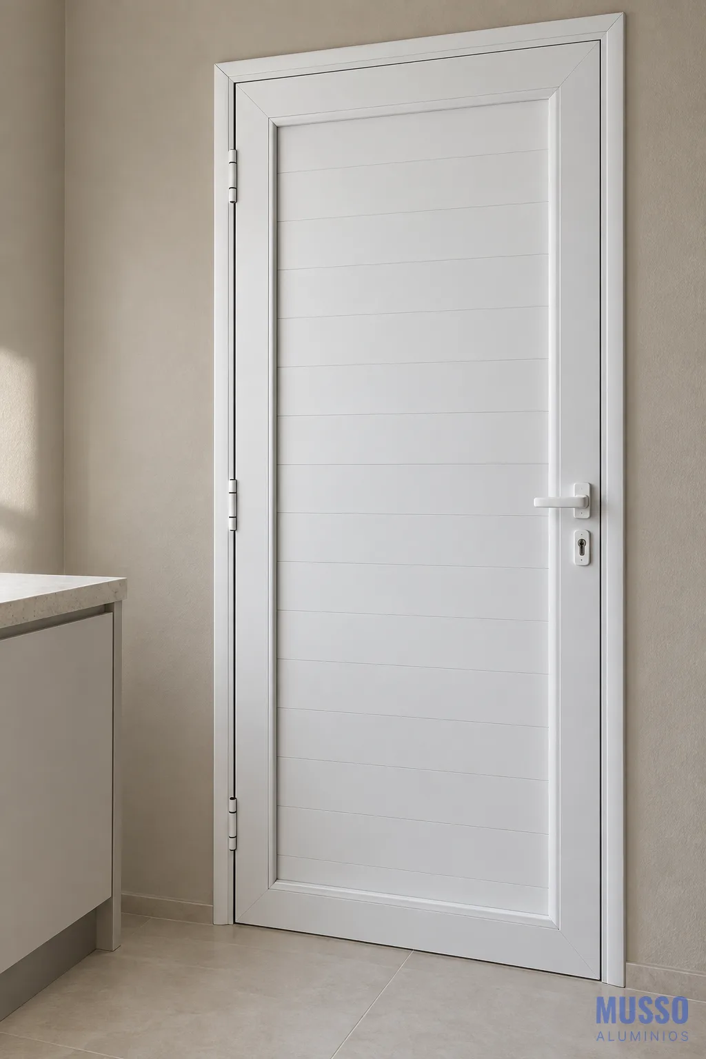 Modena Puerta Ciega de 90 × 200 cm en blanco, instalada