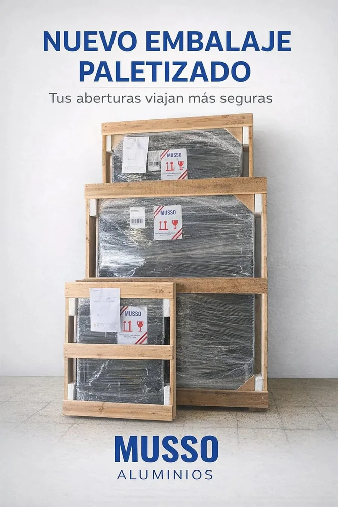 Embalaje paletizado: las aberturas viajan protegidas